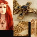 Antique Jet Cameo Cross Necklace Gothic baroque statement victorian mourning choker