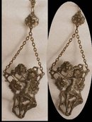 Antique Cherub Fairy Repousse chatelaine