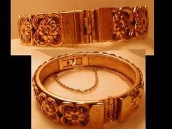 Gorgeous Vintage Layered Art Nouveau hinged bracelet