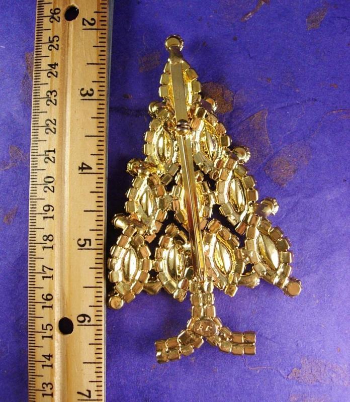 HUGE vintage Christmas Tree Brooch 4 1/2
