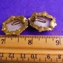 Antique Earrings Neoclassical PORTRAIT Victorian screw on porcelain womans face