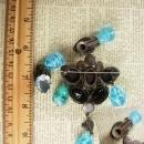 Rare Beauty Demi parure Brooch earrings poured dangle glass drops signed Austria