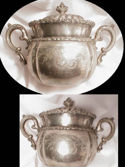 SIGNED Victorian Silver Tea set Tray 4pcs