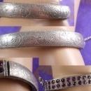 VIntage 1920s Bracelet art deco Pave Rhinestone rhodium hinged bangle
