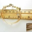 Antique 1882 9KT rose Gold bracelet Victorian ETRUSCAN Ball Bypass hinged march21 estate jewelry