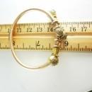 Antique 1882 9KT rose Gold bracelet Victorian ETRUSCAN Ball Bypass hinged march21 estate jewelry