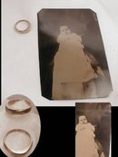 1800's BABY white gold RING AND TINTYPE baby