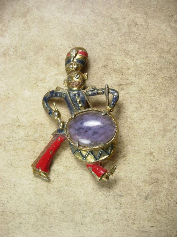 RARE JELLY BELLY ENamel monkey brooch
