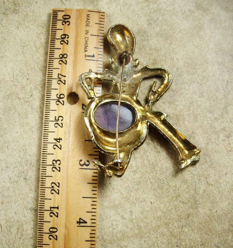 RARE JELLY BELLY ENamel monkey brooch