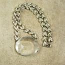 Vintage 1920s HUGE Art DECO Necklace Faceted Crystal GLASS pendant paste rhinestone chain
