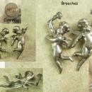 RARE Antique STERLING CHERUB Parure Silver bracelet earrings 2 Brooch putti Victorian angels 4pc set