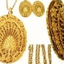 Antique Locket * Victorian Fancy Filigree * large keepsake necklace * Vintage photos children