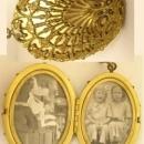 Antique Locket * Victorian Fancy Filigree * large keepsake necklace * Vintage photos children