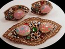 Austro hungarian ENAMEL rhinestone parure