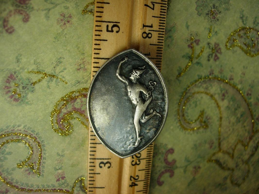 Vintage Figural Brooch winged Hermes Mythical Unusual Silver