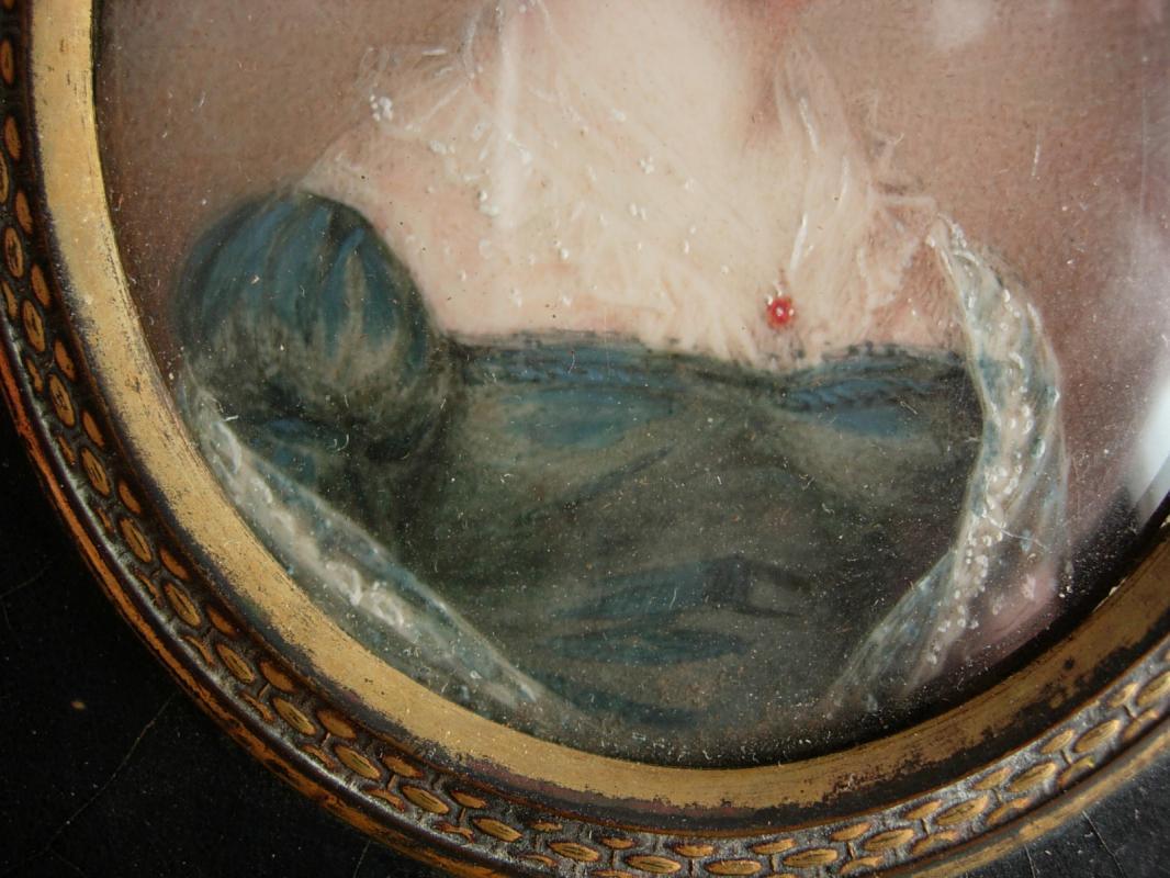 Known artist SIGNED 1822 PORTRAIT miniature Framed woman Royalty victorian woman Albin Roberts Burt