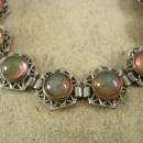 ART DECO Bracelet Hauntingly beautiful Jelly opal dragons BREATH Bracelet 1920's vintage Mexican silver filigree Loads of fire