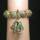 Antique Egyptian FOB Bracelet OLD medieval Spiked carnelian Chrysoprase onyx HUGE primitive fob charm Very gothic and medieval