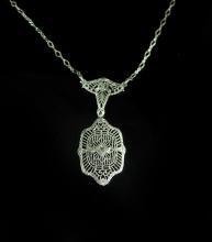 1920s Art deco Necklace Filigree Paste choker Gorgeous detailing Original Paste rhinestone
