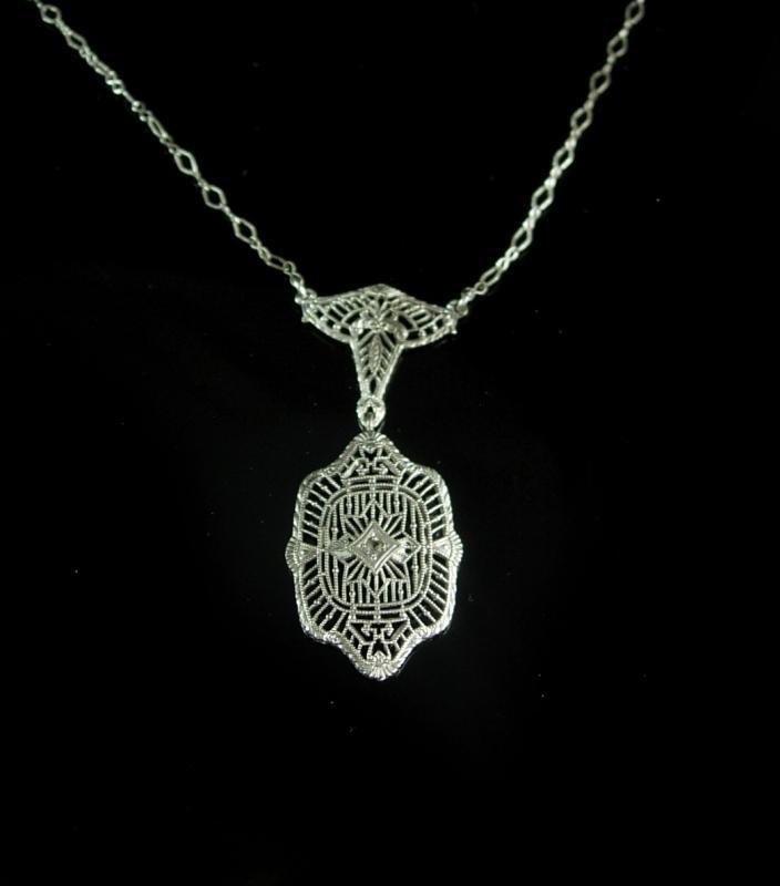 1920s Art deco Necklace Filigree Paste choker Gorgeous detailing Original Paste rhinestone