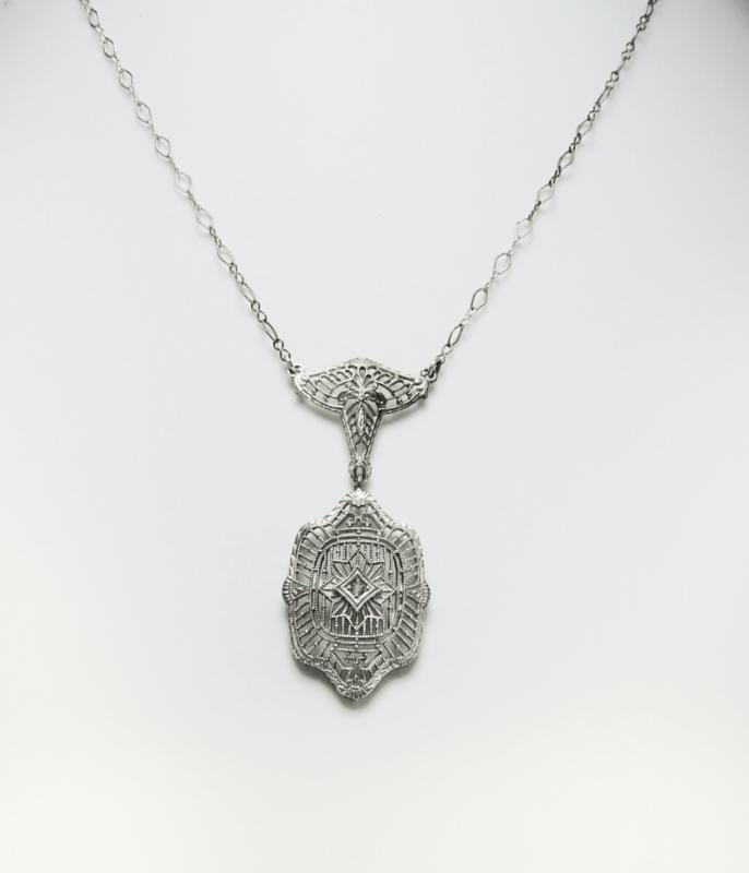 1920s Art deco Necklace Filigree Paste choker Gorgeous detailing Original Paste rhinestone