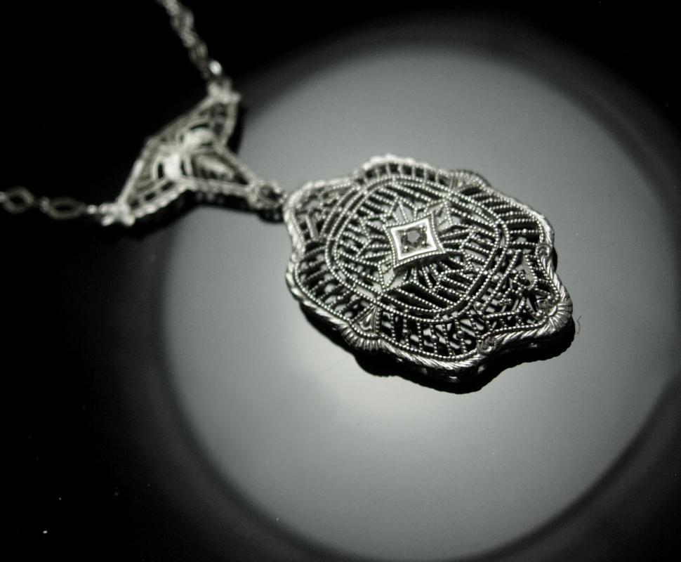 1920s Art deco Necklace Filigree Paste choker Gorgeous detailing Original Paste rhinestone