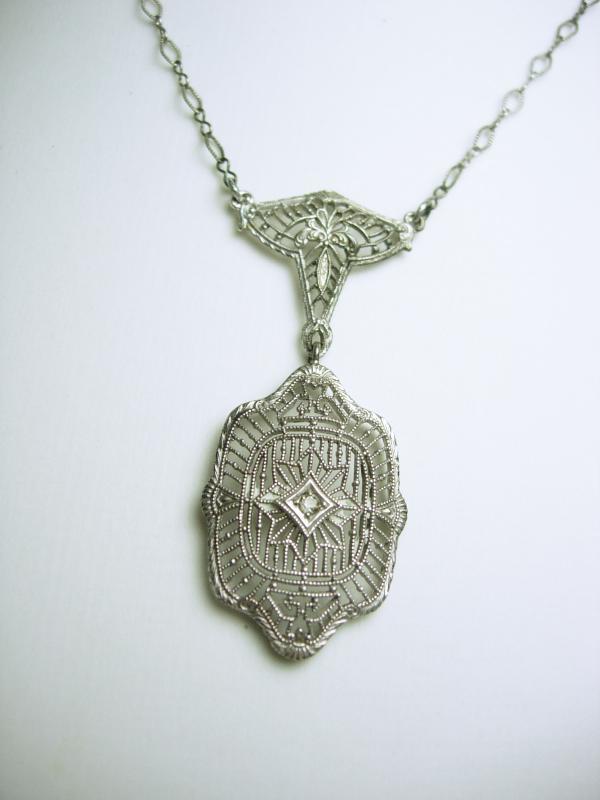1920s Art deco Necklace Filigree Paste choker Gorgeous detailing Original Paste rhinestone