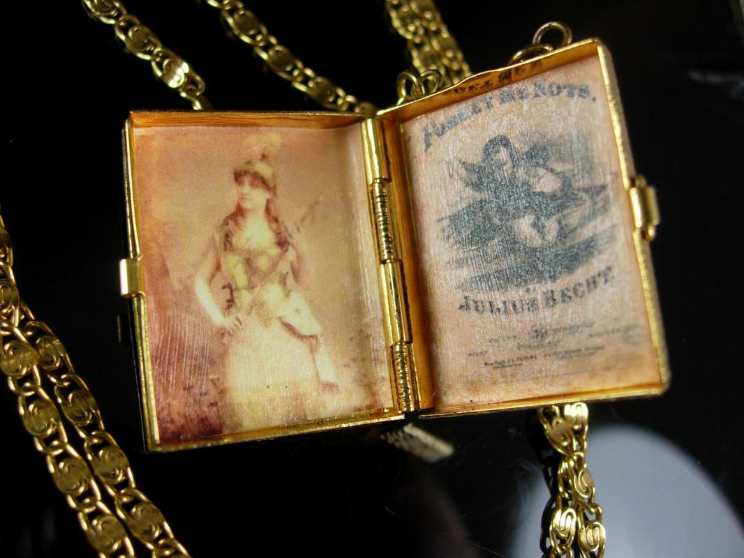 Mermaid Locket necklace Forget me not religious cross & medal gold filled Chain fob charms book locket pearls from the sea