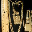 Mermaid Locket necklace Forget me not religious cross & medal gold filled Chain fob charms book locket pearls from the sea