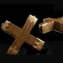 Antique 14kt rose GOLD Victorian Cross Fob Brooch Victorian 1800's religious jewelry fancy end caps