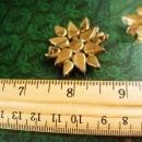 Antique BOHEMIAN GARNET Brooch Cluster star brass teardrop red brass vintage costume jewelry