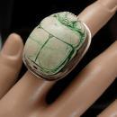 Vintage BIG Egyptian Signed silver scarab RING MCE Taxco 925 plata Size 5 1/2 statement jewelry