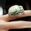 Vintage BIG Egyptian Signed silver scarab RING MCE Taxco 925 plata Size 5 1/2 statement jewelry