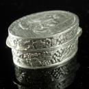 Antique Miniature box Silver CHERUB Italy patch Snuff box Italian renaissance Angels wedding ring holder case