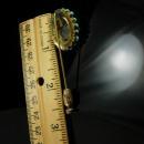 Antique Nude Stickpin Turquoise Bavarian crystal Reverse carved glass intaglio Edwardian Cupid Stick lapel pin Venus stickpin