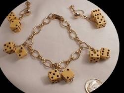 1940's BAkelite DICE Bracelet and Earrings