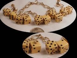 1940's BAkelite DICE Bracelet and Earrings