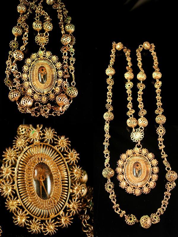 Vintage Georgian Antique CANNETILLE MOURNING Hair Portrait locket necklace