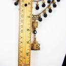 Antique Jet Mourning necklace with festoon drops and antique Lucy Fob chandelier drops double strand vintage jewelry