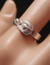 Vintage sterling Victorian Buckle ring Size 7 1/2 silver eternity wedding band promise ring