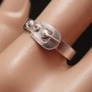Vintage sterling Victorian Buckle ring Size 7 1/2 silver eternity wedding band promise ring