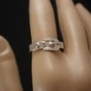 Vintage sterling Victorian Buckle ring Size 7 1/2 silver eternity wedding band promise ring