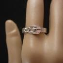 Vintage sterling Victorian Buckle ring Size 7 1/2 silver eternity wedding band promise ring