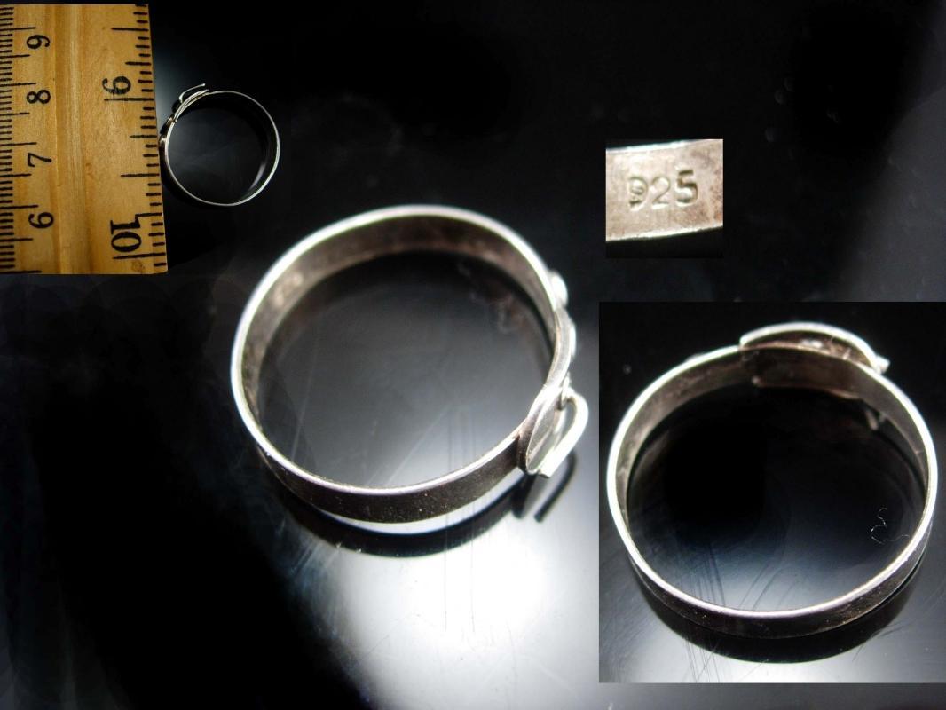 Vintage sterling Victorian Buckle ring Size 7 1/2 silver eternity wedding band promise ring