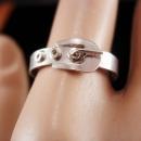 Vintage sterling Victorian Buckle ring Size 7 1/2 silver eternity wedding band promise ring
