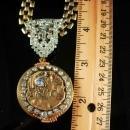 Exotic art nouveau locket Cleopatra vintage bookchain necklace with jeweled snake in her hair