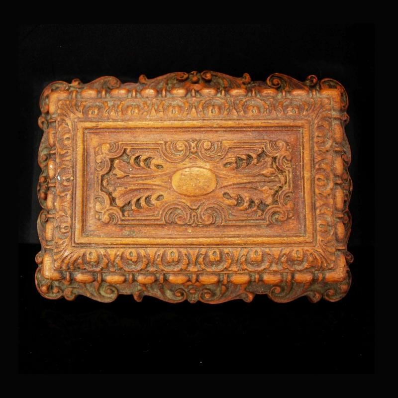 Antique Coffin box Victorian Bible case miniature coffin casket ornate baroque carving Trinket jewelry dresser heirloom vintage chest