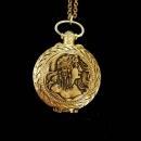 Exotic Mucha Nouveau goddess pocketwatch scent locket on jeweled slide chain