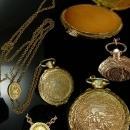 Exotic Mucha Nouveau goddess pocketwatch scent locket on jeweled slide chain