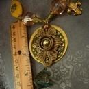 Bohemian Crystal semi PRecious Gothic chandelier OOAK huge DRAMATIC Medallion necklace